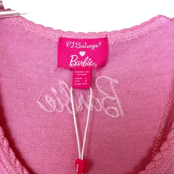 PJ Salvage Barbie Reloved Hot Pink Pajama Shirt Racerback Tank Top size Large - Picture 5 of 6